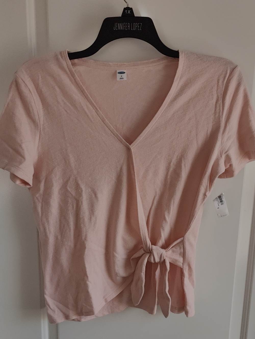Old Navy Women's Pink Tie-Front V-Neck Top